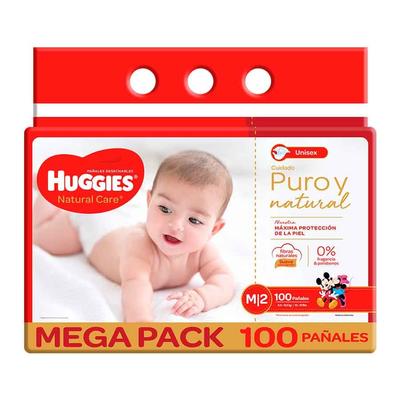 Pañal HUGGIES NATURAL care M2 100 uni