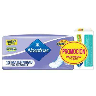 Toallas NOSOTRAS materna 10uni + lacti