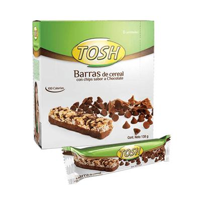 Barras de cereal chocolate TOSH 138g 6un