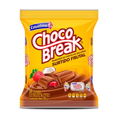Chocolates Chocobreak surtido COLOMBINA 250g 50uni