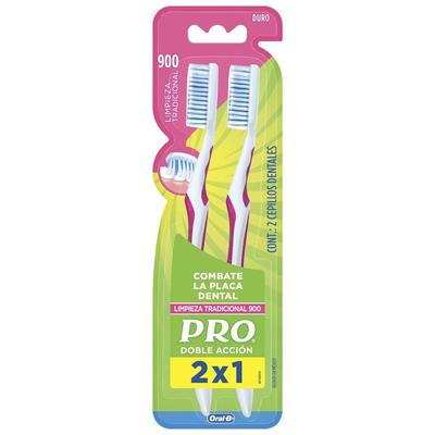 Cepillo de dientes PRO 900 duro limpieza tradicional 2un