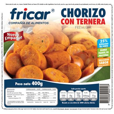 Chorizo FRICAR de ternera 400g 8uni
