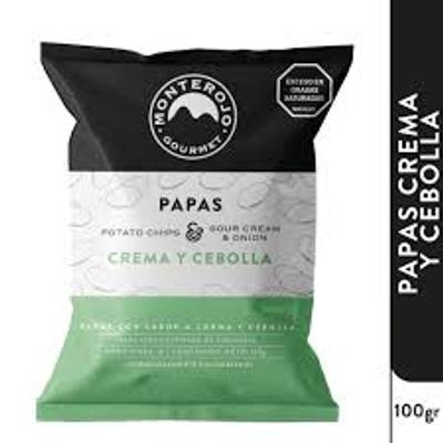 Papas gourmet MONTEROJO crema y cebolla 100g