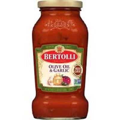 Salsa tomate BERTOLLI aceite de oliva y ajo 680g