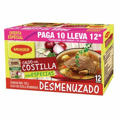 Caldo MAGGI con costilla desmenuzado 108g 12sobres