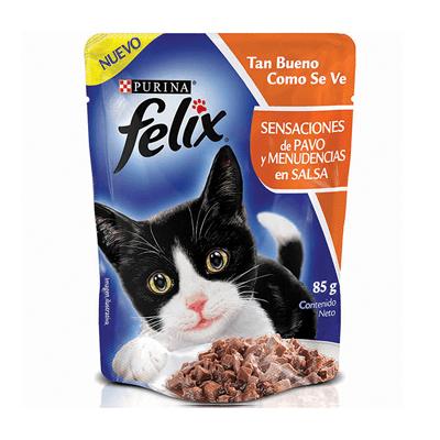 Alimento FELIX pavo y menudencias en salsa 85g