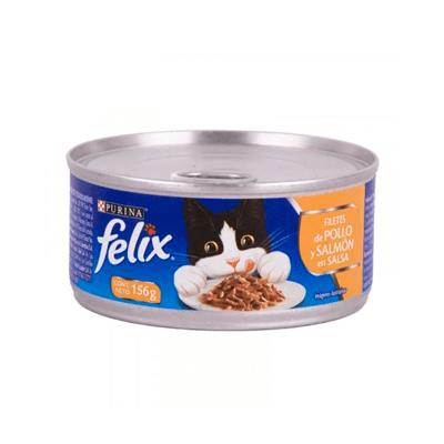 Alimento Pollo y salmón en salsa FELIX 156g